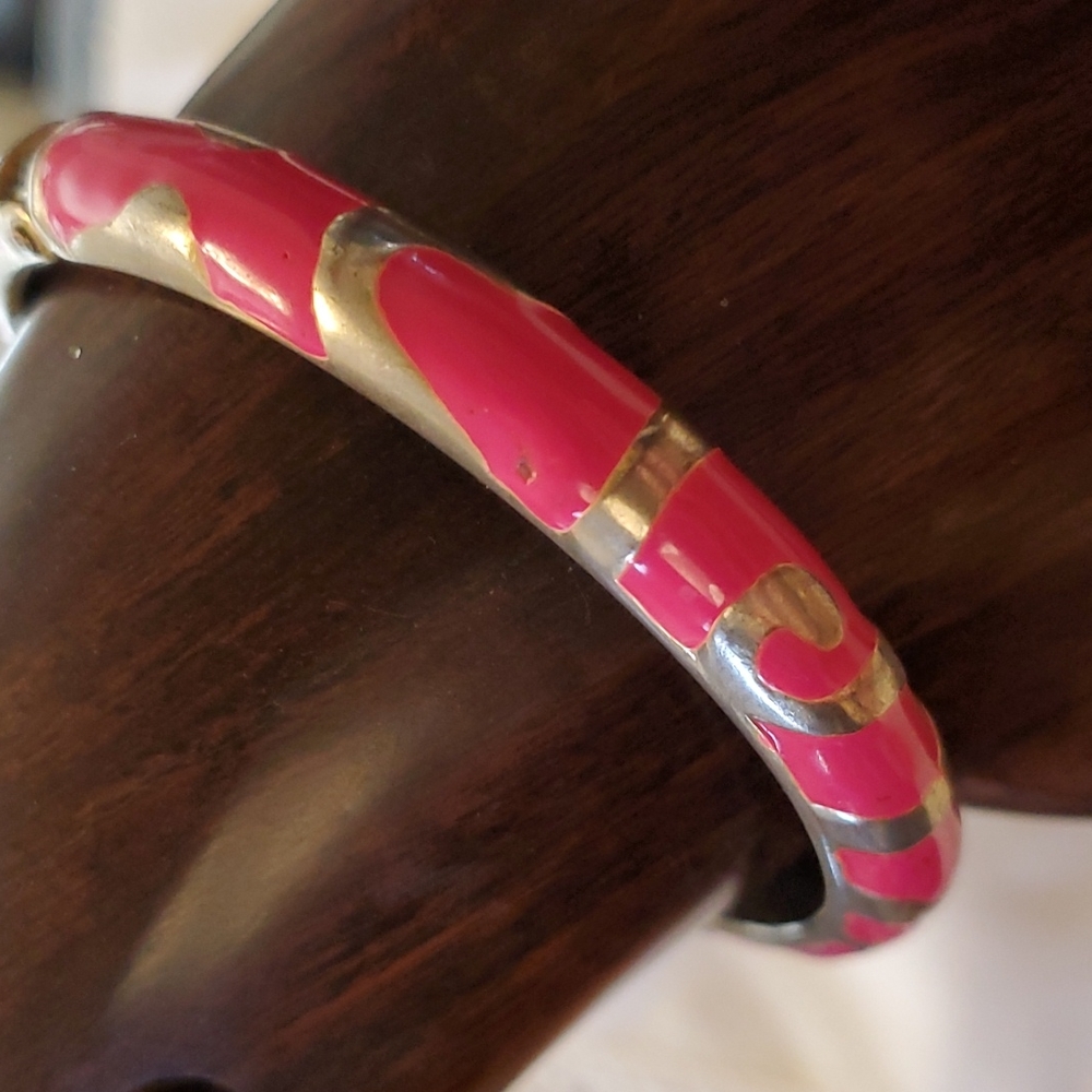 Pink & Silver Clamper Bracelet